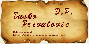 Duško Privulović vizit kartica